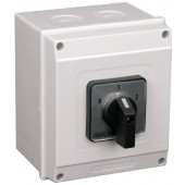 Grebenasto stikalo z ohišjem, (0-1-2) 400V, 25A, 2×4P, 7,5kW, 48×48mm, 60°, IP65