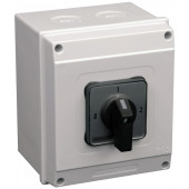Grebenasto stikalo z ohišjem, (0-1-2) 400V, 25A, 2×3P, 7,5kW, 48×48mm, 90°, IP65