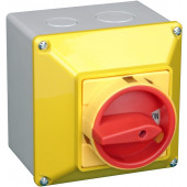 Glavno stikalo z ohišjem in ključavnico, 4P, 25A, 400V, IP65