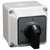 Grebenasto stikalo z ohišjem 2x4P, 32A 400V, (0-1-2), 90°, IP44