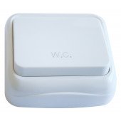 Nadometna tipka z napisom WC 10AX/250V, IP20
