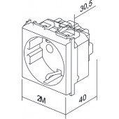 Vtičnica SCHUKO+KS+POKROV 2P+E 16A 250V~ 2M SS