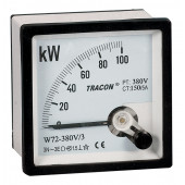 Analogni vatmeter za merjenje trifazne moči, 4-vod, 96×96mm, 400V AC