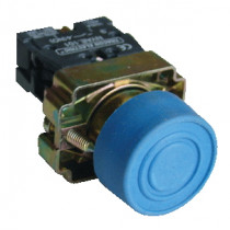 Tipka z gumijasto zaščito, modra, 1×NO, 3A/240V AC, IP42