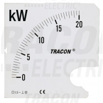 Plošča s skalami za vrstni vatmeter tipa W45S-230/4 0 - 300 kW