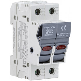 Varovalčno ločilno stikalo za cilindrične varovalke, PV (DC) 32A, 10×38, Un=1000VDC, Ui=6kV, 20kA, DC-PV0, IP20, 2P, LED
