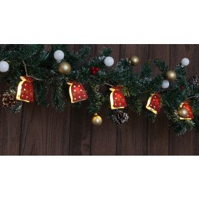 Božična LED veriga, darilo, na baterije Timer 6+18h, 10LED, 3000K, 2xAA