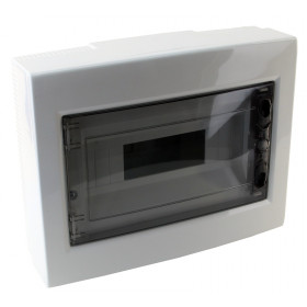 Nadometna razdelilna omara, zatemnjena ravna vrata 1×12 (12) modul, IP40, (H×W×D=260×330×92mm)
