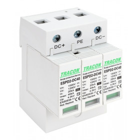 DC prenapet. odvodnik tipa T2, zamenljiv zaščit. element Ucpv: 1200V; In:20kA; Imax:40kA; Up:4kV
