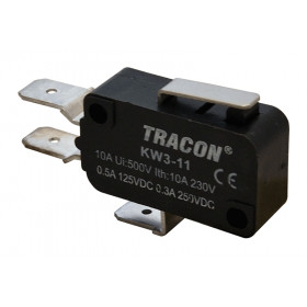 Pozicijsko stikalo, mikro, z vzmetno palico 10(3)A / 250V AC, 15mm, 6,3x0,8 mm, IP00