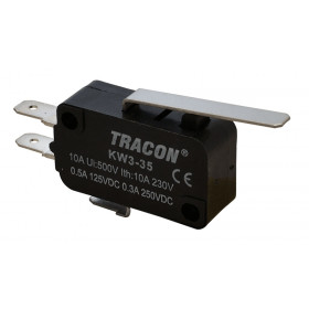 Pozicijsko stikalo, mikro, z vzmetno palico 10(3)A / 250V AC, 28mm, 4,8x0,8 mm, IP00
