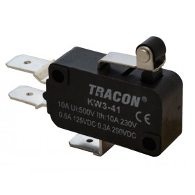 Pozicijsko stikalo, mikro, z ročajem in koleščkom 10(3)A / 250V AC, 15mm, 6,3x0,8 mm, IP00