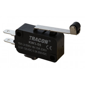 Pozicijsko stikalo, mikro, z ročajem in koleščkom 10(3)A / 250V AC, 28mm, 4,8x0,8 mm, IP00