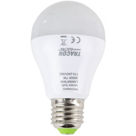 LED žarnica, bučka, z vgrajenim senzorjem gibanja 110-240 V, 50/60 Hz, 7W, 600lm, 2700K, 360°, 60s, 5m,<20lx, EEI=F