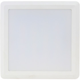 Nadometna LED svetilka, kvadratna, bela, s čipom SAMSUNG 230 VAC; 12W; 960lm; D=170×170 mm, 4000 K; IP20, EEI=G