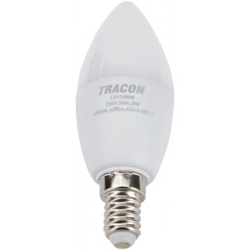 LED žarnica, sveča s čipom SAMSUNG 230V, 50Hz, 8W, 3000K, E14, 570lm, 180°, C37, EEI=F