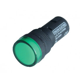 LED signalna svetilka, 16 mm, 12V AC/DC, zelena