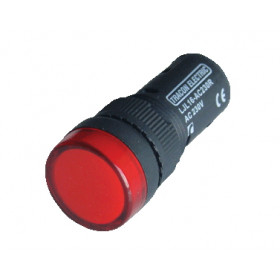 LED signalna svetilka, 16 mm, 24V AC/DC, temno rdeča