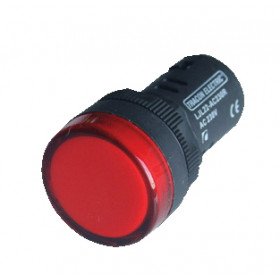 LED signalna svetilka, 22 mm, 230V AC/DC, temno rdeča
