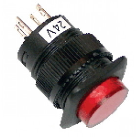 Mini signalno svetilno stikalo 1Z, 6V AC/DC rdeče