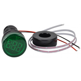 Ampermeter z LED signalno svetilko, zeleni 1-100A, d=22mm