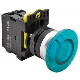 Gobasto tipkalo, modro 1×NO, 5A/230V AC-15, IP65, LED 230V AC/DC