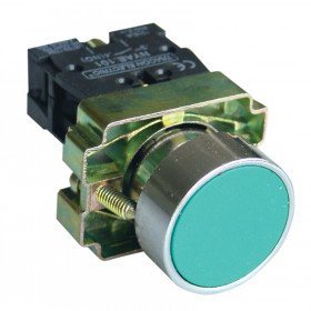 Navadna tipka, zelena, 1×NO, 3A/240V AC, IP42