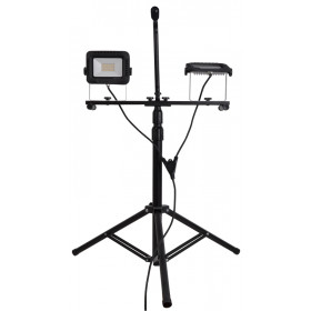 Prenosni LED reflektor- montažni s stojalom 180-240 VAC, 2×30W, 4000K, IP65, 2×2400lm, EEI=G