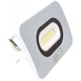 SMD LED reflektor s senzorjem gibanja, bel 30W, 4000K, IP65, 220-240V AC, 2700lm, 110°, 3-10m, EEI=F