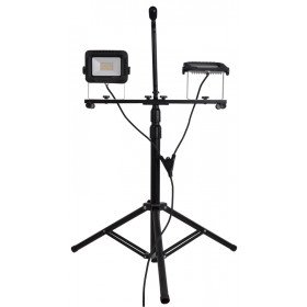 Prenosni LED reflektor- montažni s stojalom 180-240 VAC, 2×30W, 4000K, IP65, 2×2400lm, EEI=G