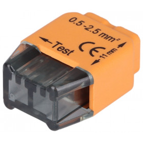 Hitra sponka brez vijakov, oranžna 2x0,5-2,5mm2, 450VAC, max. 16A