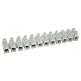 Dvoredna vrstna sponka 2,5 mm2, 16 A, "H", 12 členov, bela