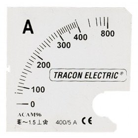Plošča s skalami za ampermeter tipa ACAM72-5 0 - 200 (400) A
