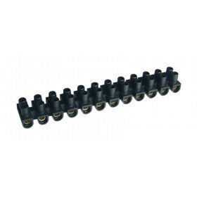 Dvoredna vrstna sponka s potisno ploščo, črna, PP, 12 členov, 4 mm2