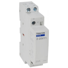 Kontaktor 230V AC 50Hz, 1P, 1×NO+1×NC, AC1/AC7a 25A
