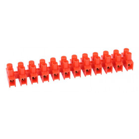 Dvoredna vrstna sponka 4 mm2, 25 A, "H", 12 členov, rdeča
