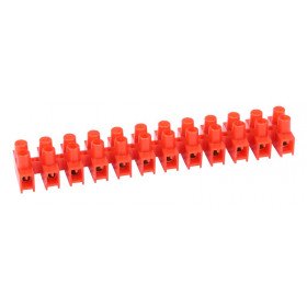 Dvoredna vrstna sponka 4 mm2, 25 A, "H", 12 členov, rdeča