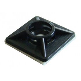 Vijačna pritrdilna ploščica za spenjanje kablov, 19x19 mm, črna