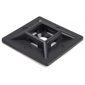 Vijačna pritrdilna ploščica za spenjanje kablov, črn 28×28mm, d=5,7mm, PA6.6, 3M