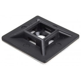 Vijačna pritrdilna ploščica za spenjanje kablov, črn 28×28mm, d=5,7mm, PA6.6, 3M