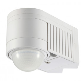 Senzor gibanja, kotna montaža, ploščati, bel 230V, 360°, 1-12 m, 10 s-15 min, 3-2000lux, IP44