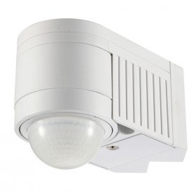 Senzor gibanja, kotna montaža, ploščati, bel 230V, 360°, 1-12 m, 10 s-15 min, 3-2000lux, IP44