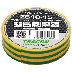 PVC izolirni trak 10m x 15mm rumeno/zelen