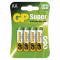Baterija GP SUPER alkalna LR6 AA 4 blister