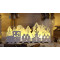 Božični LED vlak, leseni, beli, na baterije Timer 6+18h, 10LED, 3000K, 3xAA