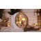 Božična LED veriga+sneženi mož, lesena, na baterije Timer 6+18h,6LED, 3000K, 2xAAA