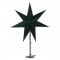 LED papirnata zvezda s stojalom, zelena, 45 cm, notranja