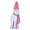 LED božični snežak s kapo in šalom, 46 cm, zunanji in notranji, hladna bela, časovnik