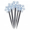 LED božične vbodne snežinke, 30 cm, 3x AA, zunanje in notranje, hladna bela, časovnik