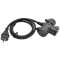 Prenosni trojni razdelilec, gumijasti 250 VAC, 16 A, 3×Shuko, max. 3680 W, IP44, 1,5m